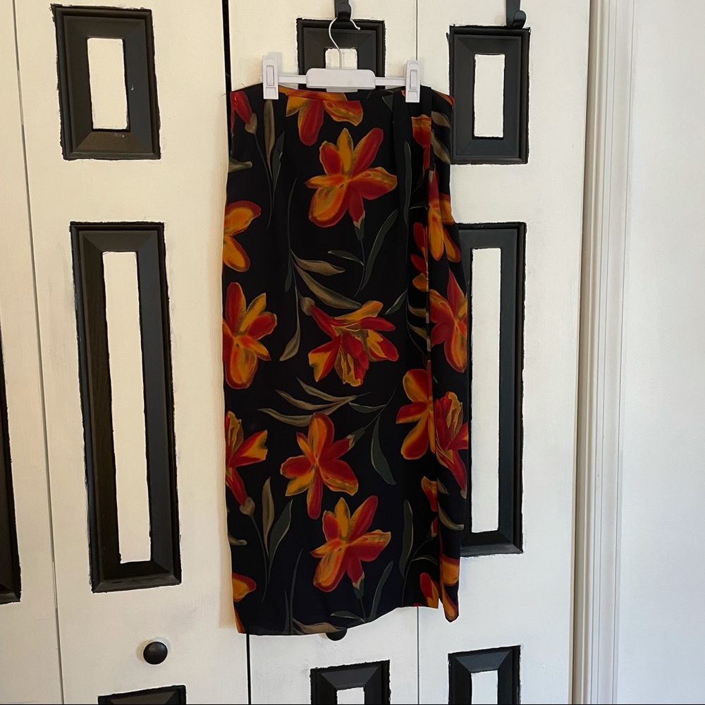 vintage floral maxi skirt